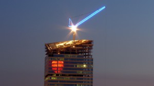 Mirax Federation Towers heartbeat installation designed by Antonella Iazzetti