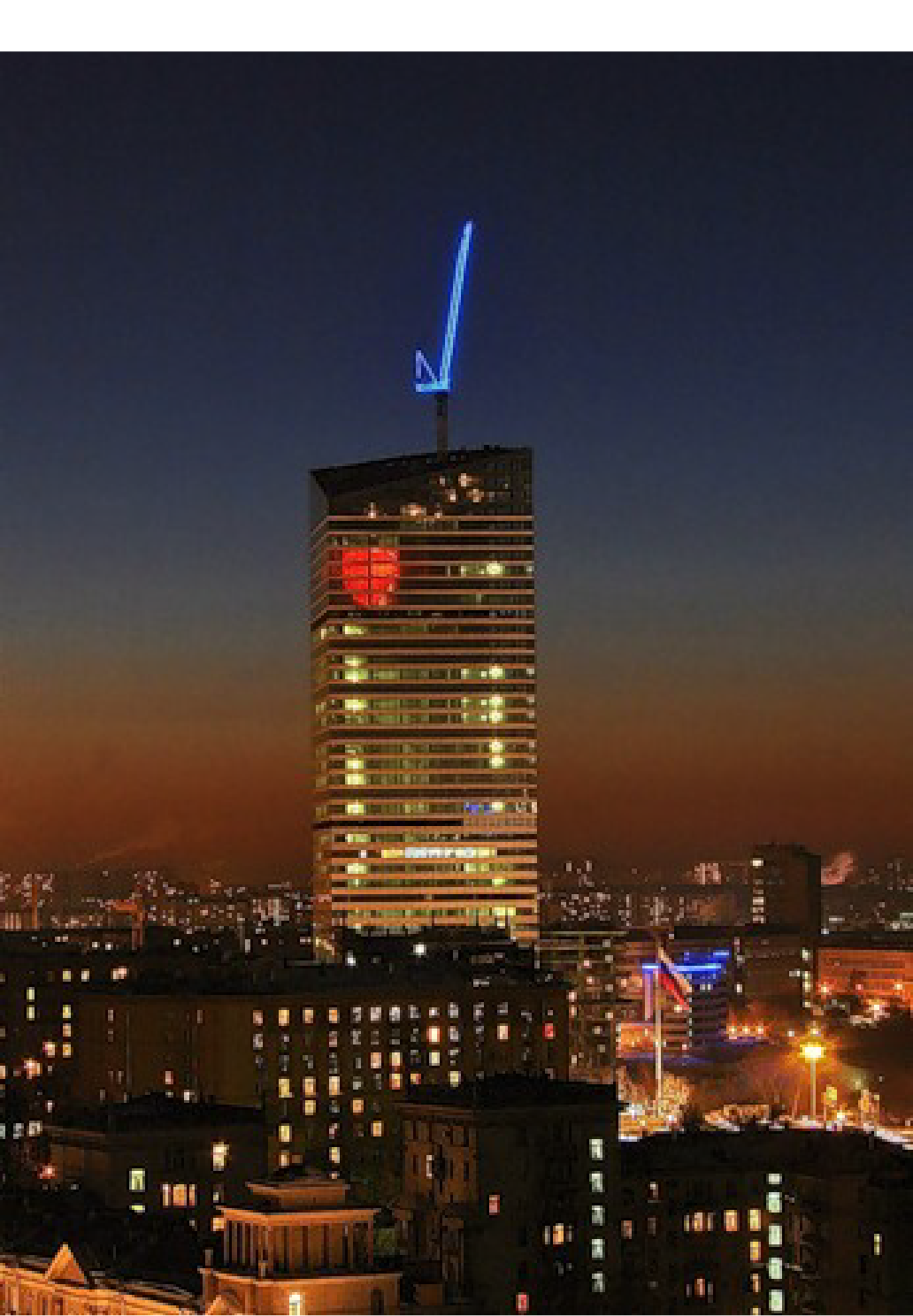 Mirax Federation Towers heartbeat installation designed by Antonella Iazzetti