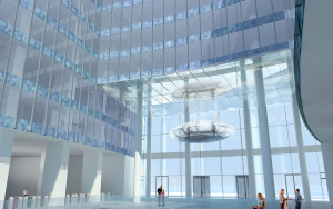 Mirax Federation Towers heartbeat installation designed by Antonella Iazzetti